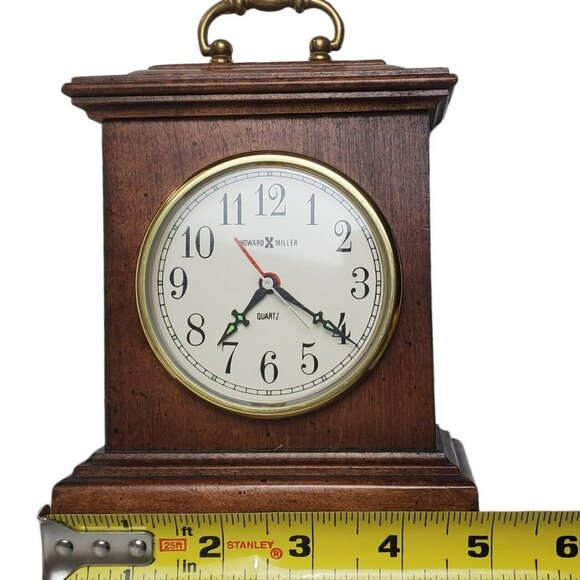 Vintage Howard Miller Mantel Clock Quartz 612-350 Wood Battery Alarm READ Parts - Picture 10 of 16